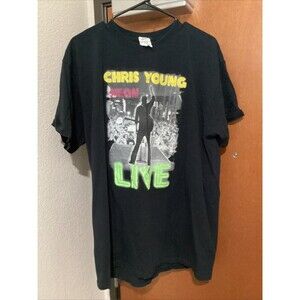 Chris Young Men's Black Neon Live 2012 Tour T-Shirt Size XL New Without Tags